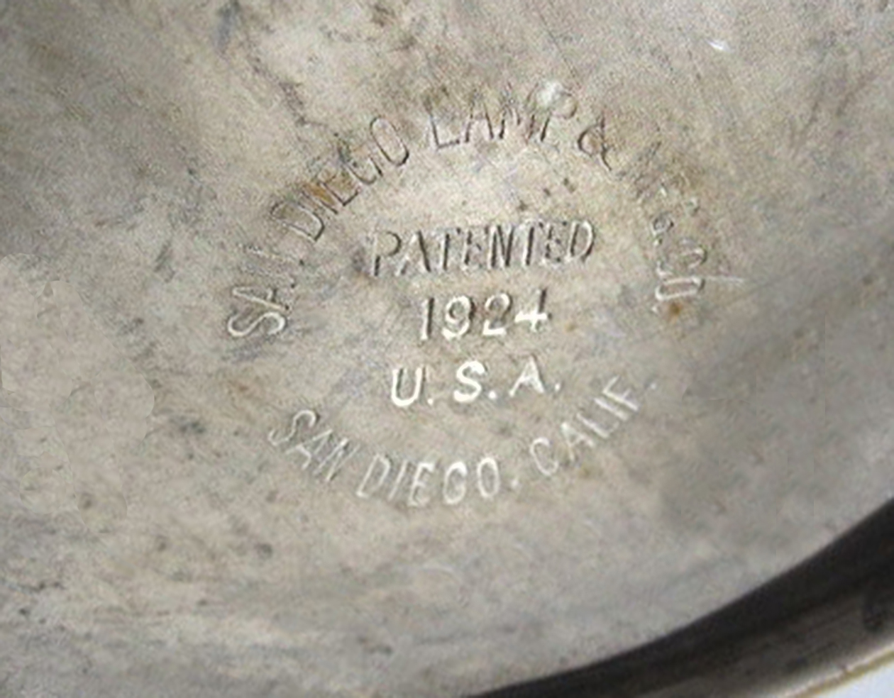 Markings on San Diego gas lamp